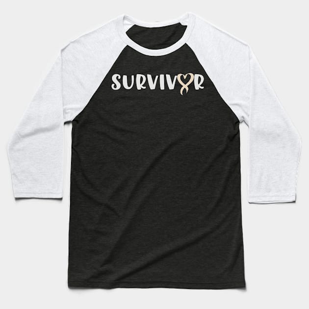 Survivor Pearl Ribbon Lung Cancer Baseball T-Shirt by busines_night